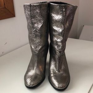 Michael Kors metallic silver boots size 7.5